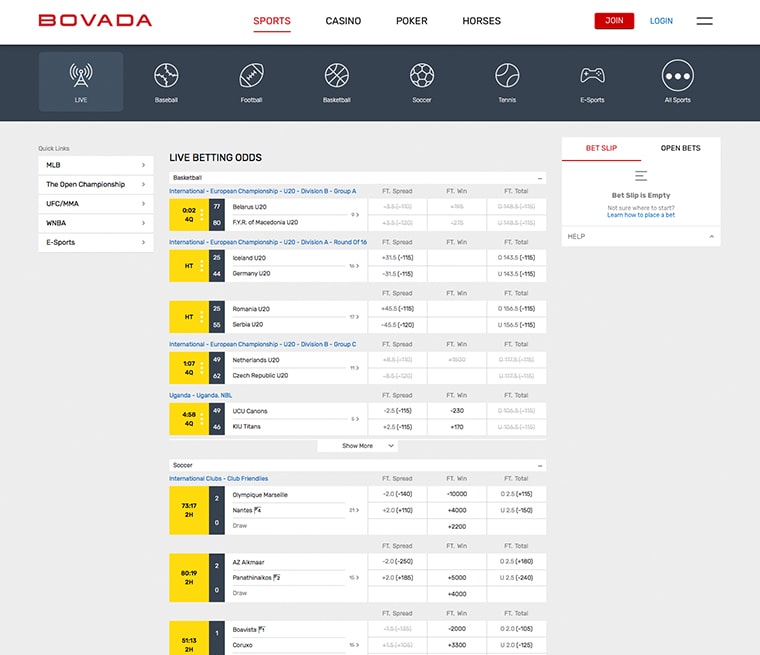 Bovada - Live Betting